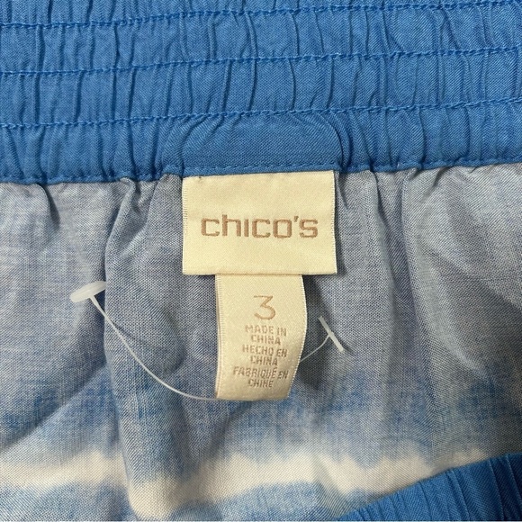 NWOT Chicos Blue White Tie-Dye Stripe Maxi Skirt Size 3 Women's Size XL 16 - Picture 3 of 8